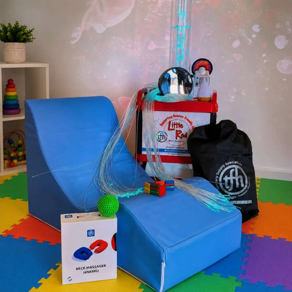 Sensory therapy corner with fiber optic lights