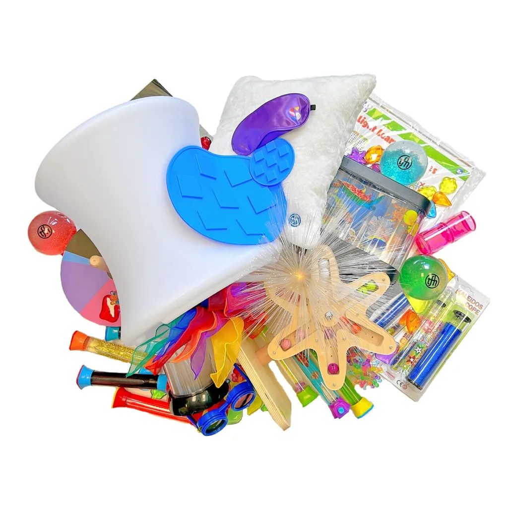 Assorted colorful sensory toys and party favors