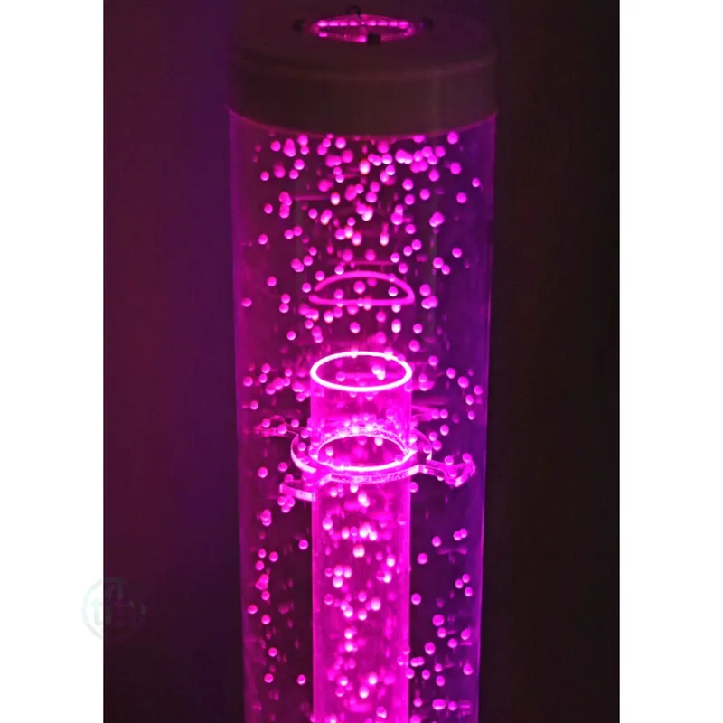 Glowing pink LED bubble tube lamp